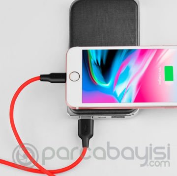 HOCO X21 USB to iPhone Lightning 2A Silikon Hızlı Şarj ve Data Kablosu
