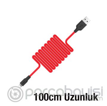 HOCO X21 USB to iPhone Lightning 2A Silikon Hızlı Şarj ve Data Kablosu