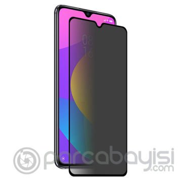 Xiaomi Mi 9 Lite- Mi CC9 3D Privacy Gizlilik 3d Full Kırılmaz Cam Koruyucu Anti-Spy