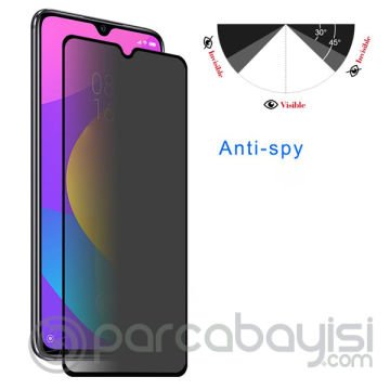 Xiaomi Mi 9 Lite- Mi CC9 3D Privacy Gizlilik 3d Full Kırılmaz Cam Koruyucu Anti-Spy