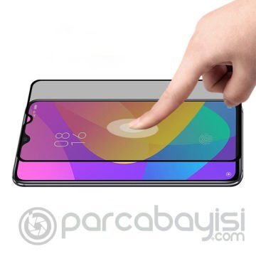 Xiaomi Mi 9 Lite- Mi CC9 3D Privacy Gizlilik 3d Full Kırılmaz Cam Koruyucu Anti-Spy