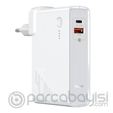 BASEUS GaN 2 in1 45W Hızlı Şarj Power Bank & Şarj Aleti C+U 10000mAh 45W