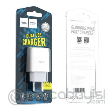 Hoco C73A Çift USB Girişli Hızlı Şarj Adaptörü