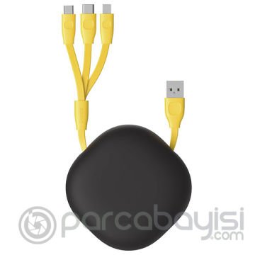 Baseus Lets go Type-C 3A,İPhone,Micro Usb 3in1 Çoklu Başlık Usb Şarj Kablosu
