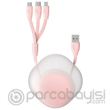 Baseus Lets go Type-C 3A,İPhone,Micro Usb 3in1 Çoklu Başlık Usb Şarj Kablosu