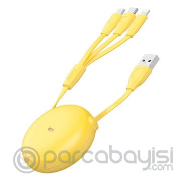 Baseus Lets go Type-C 3A,İPhone,Micro Usb 3in1 Çoklu Başlık Usb Şarj Kablosu