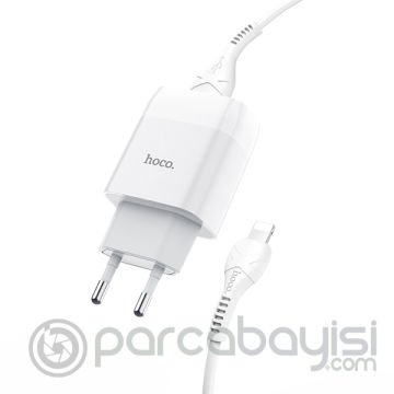 Hoco C73A Çift USB Girişli Hızlı Şarj Adaptörü ve Hızlı İPhone Şarj Kablosu 1M