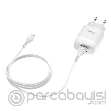 Hoco C73A Çift USB Girişli Hızlı Şarj Adaptörü ve Hızlı İPhone Şarj Kablosu 1M