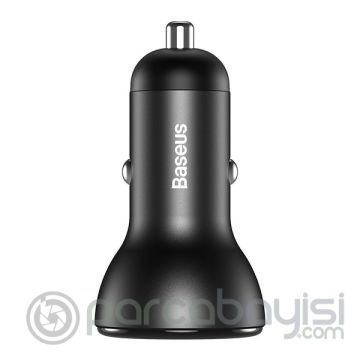 Baseus 45W PPS Hızlı Araç Şarj+USB C Kablo Dijital Göstergeli Hızlı Araç Şarjı