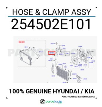 Kia Sportage Radyatör Hortum Orjinal | 254502E101