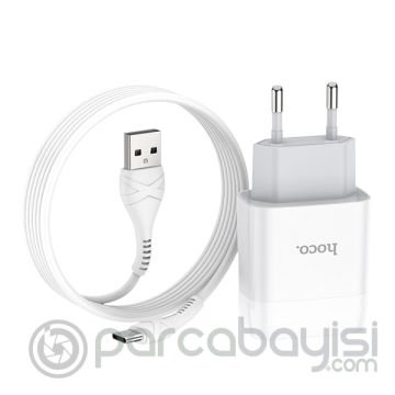 Hoco C73A Çift USB Girişli Hızlı Şarj Adaptörü ve Hızlı Type-C Şarj Kablosu 1M