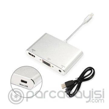İPhone İPad P32 Hdmi Vga Av Audio Dönüştürücü Adaptör