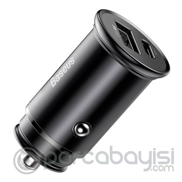 Baseus Circular Metal A+C 30W PPS Hızlı Araç Şarjı (Support VOOC)