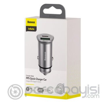 Baseus Circular Metal A+C 30W PPS Hızlı Araç Şarjı (Support VOOC)