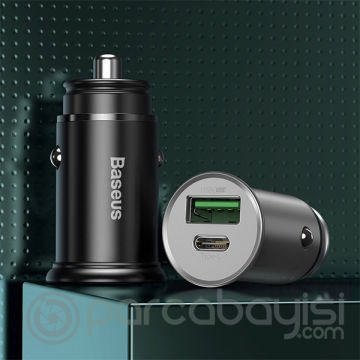 Baseus Circular Metal A+C 30W PPS Hızlı Araç Şarjı (Support VOOC)