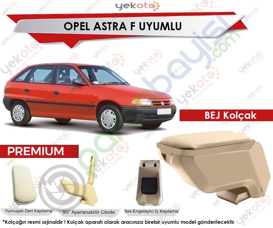 Opel Astra F Uyumlu Bej Kolçak Kol Dayama Ultra Kaliteli