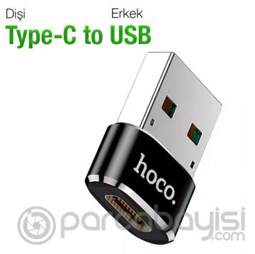 HOCO UA6 Erkek USB to Dişi Type-C Dönüştürücü Çevirici Adaptör