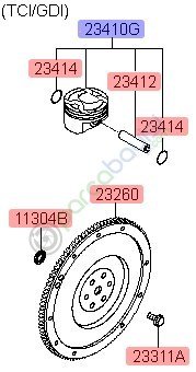 Kia Cerato - Ceed Piston Pim Seti Orjinal | 230412Bab0
