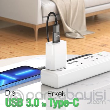 HOCO UA17 Erkek Type-C to Dişi USB Dönüştürücü Çevirici Adaptör