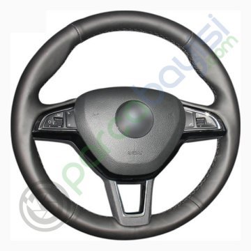 Skoda Octavia Araca Özel Dikişli Deri Direksiyon Kılıfı