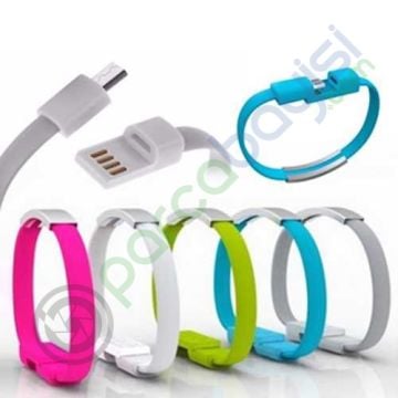 Usb Bileklik Android Samsung Data Ve Şarj Kablosu Usb Araç Çakmaklık 2 Li Set
