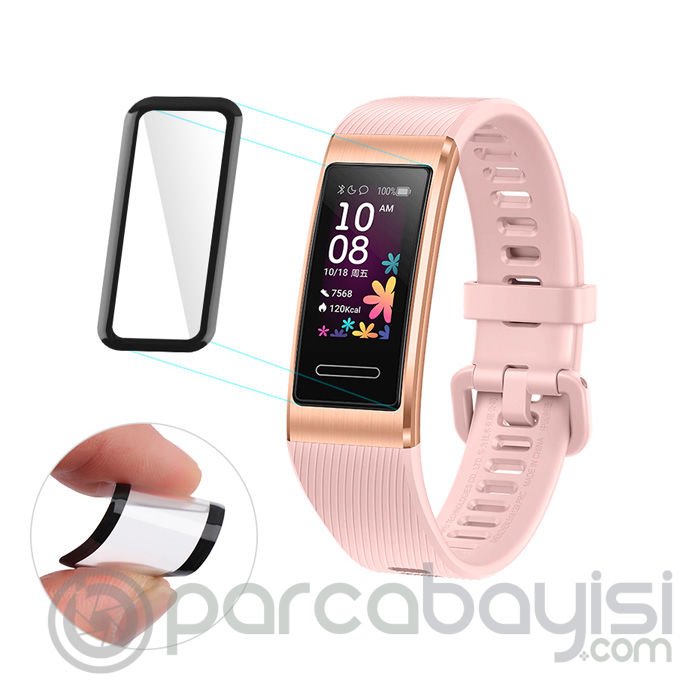 Huawei Band 4 3D Kavisli PC+PMMA PET Ekran Koruyucu Film