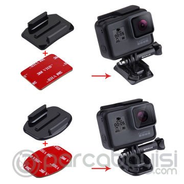 Puluz Gopro Hero Kamera 3mm - 2 Düz 2 Eğimli Bağlantı Aparatı