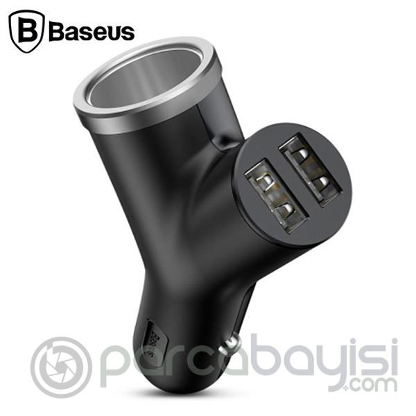 Baseus Y type Çift USB+Araba Çakmaklık Şarj Cihazı