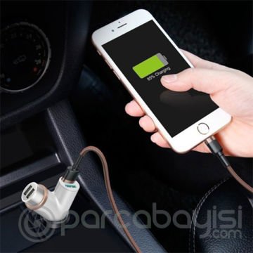Baseus Y type Çift USB+Araba Çakmaklık Şarj Cihazı