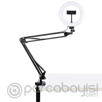 PULUZ 7.9inç Halka LED Işıklı Stand Ring Light Masaüstü Kol Standı