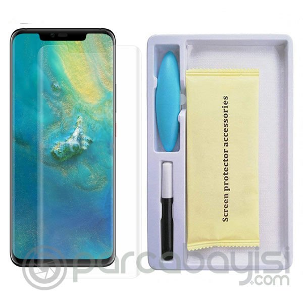 Huawei Mate 20 Pro  Full Liquid+UV Işık 3d Kırılmaz Cam Ekran Koruyucu
