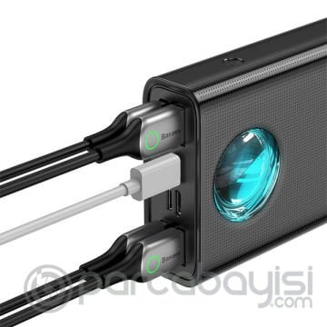 Baseus Amblight 65W Hızlı Şarj Powerbank 30000mAh Dijital Göstergeli Powerbank
