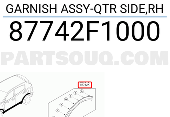 Kia Sportage Çamurluk Bakaliti Arka Sağ Orjinal | 87742F1000