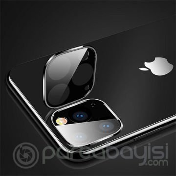 İPhone 11 Pro- 11 Pro Max 2019 3D Kamera Koruyucu Cam+ Metal Lens
