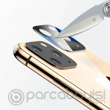 İPhone 11 Pro- 11 Pro Max 2019 3D Kamera Koruyucu Cam+ Metal Lens
