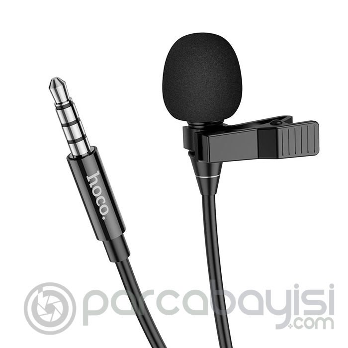 HOCO L14 3.5mm Jack Kablolu Profesyonel Yayıncı Yaka Mikrofonu 2mt