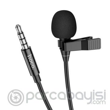 HOCO L14 3.5mm Jack Kablolu Profesyonel Yayıncı Yaka Mikrofonu 2mt