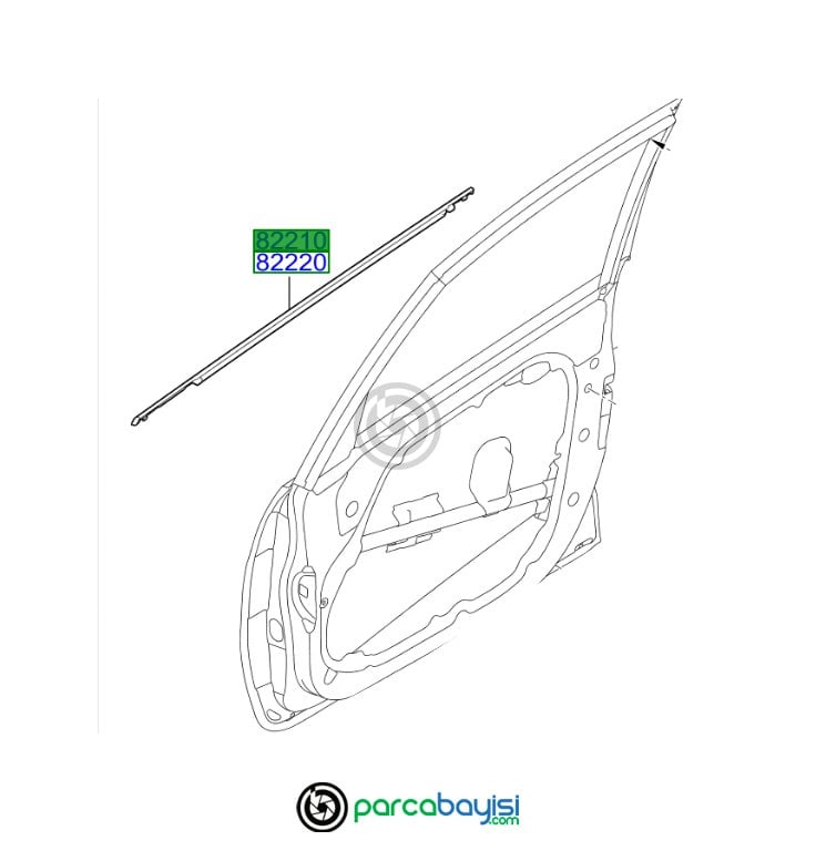 Kia Venga Ön Kapı Sıyırıcı Fitili Sol Orjinal | 822101P000