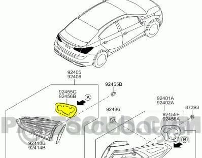 Cerato Stop Lamba Sol İç Alt Pedi  Orjinal | 92453A7610