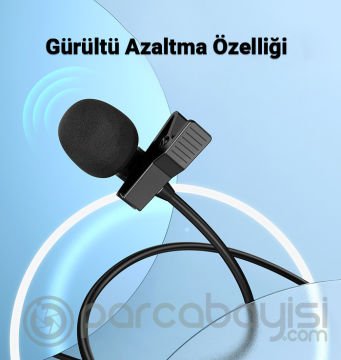 HOCO L14 iPhone Lightning Kablolu Profesyonel Yayıncı Yaka Mikrofonu 2mt