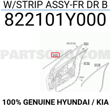 Kia Picanto Ön Kapı Cam Fitili Sol Orjinal | 822101Y000