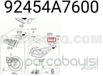 Cerato Cerato Pad Arka Lamba Sağ Orjinal | 92454A7600