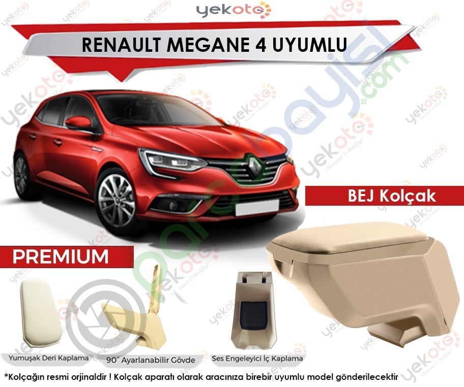 Renault Megane 4 Uyumlu Bej Kolçak Kol Dayama Ultra Kaliteli