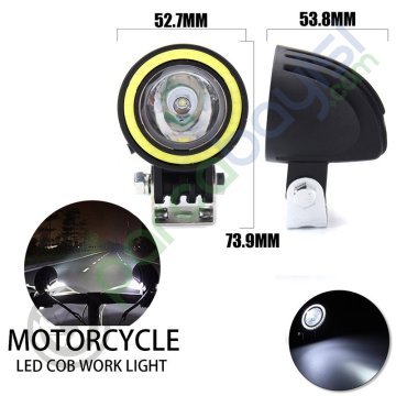 Motosiklet Sis Farı 3 Mod Uzun Kısa Çakar Angel Beyaz - İç Beyaz Işık