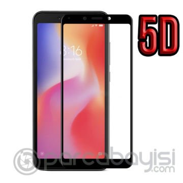 Xiaomi Redmi 6, 6A 5D Full Kavisli Tempered Cam Ekran Koruyucu