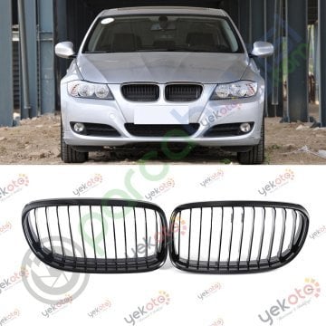 Bmw E90 E Serisi Ön Böbrek Panjur 2007-2012 Arası Uyumlu Piano Black