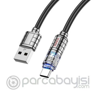HOCO U122 Kristal Uç 3A USB to Type-C Hızlı Data ve Şarj Kablosu