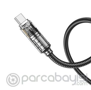 HOCO U122 Kristal Uç 3A USB to Type-C Hızlı Data ve Şarj Kablosu
