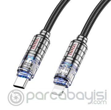 HOCO U122 Kristal Uç 27W Type-C to iPhone Lightning Hızlı Data ve Şarj Kablosu