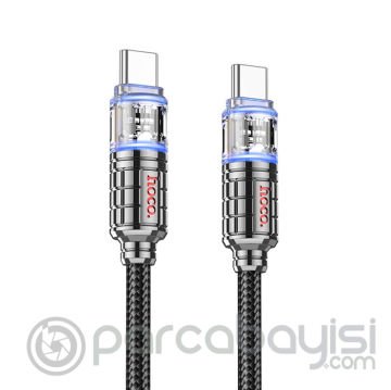 HOCO U122 Kristal Uç 60W Type-C to Type-C Hızlı Data ve Şarj Kablosu